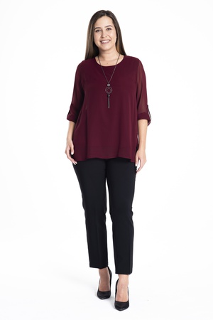 Блузка большого размера с подкладкой из шифона