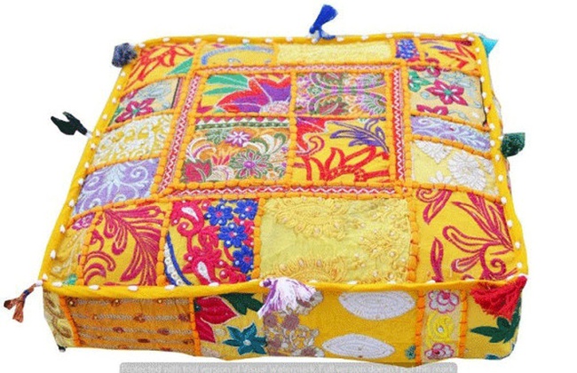 Напольная наволочка, Outdoor Decor Kilim Pouf, Напольная наволочка Boho Square без наполнителя, Богемная, Спальня, Патио, Дом и гостиная, Диван