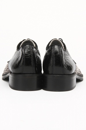 Schwarz-weiße Pony-Stiefel n172