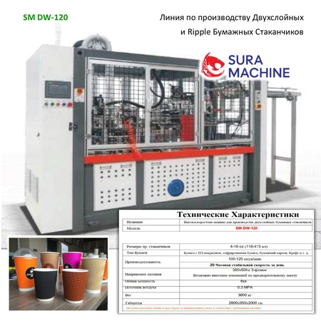 Высокоскоростной Станок Для Производства Двухслойных Бумажных Стаканчиков Ripple