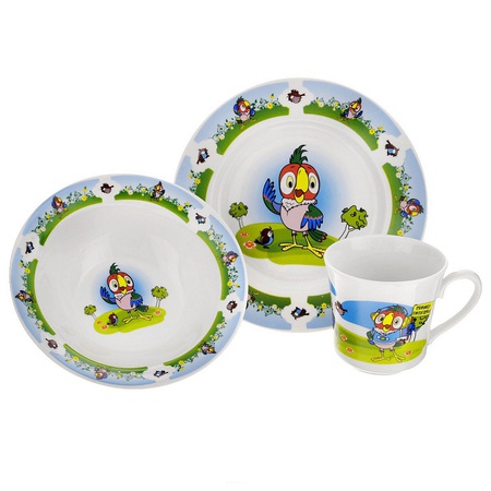 Детский набор посуды "ПОПУГАЙ КЕША"