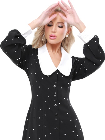 Yakalı ofis elbisesi