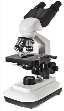 Binoküler biyolojik mikroskop, objektifler 4x, 10x, 40x, 100x