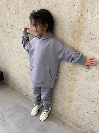 Children's suit with a hood.