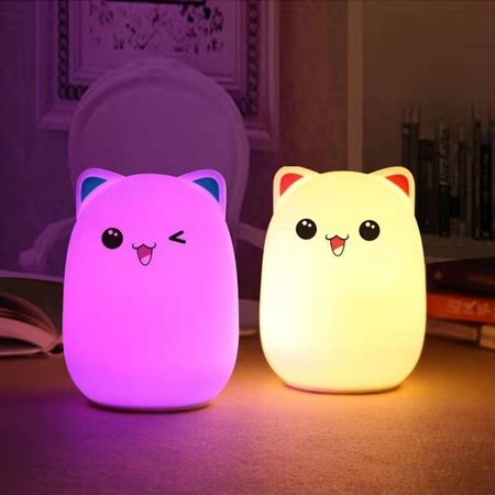 Silikon gece lambası kedi