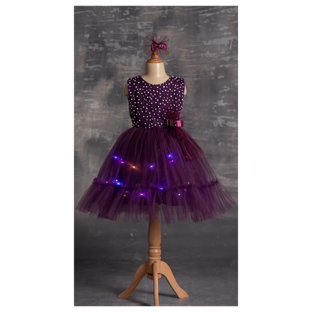 Toptan Işıklı Kız Çocuk Elbisesi 5-8Y