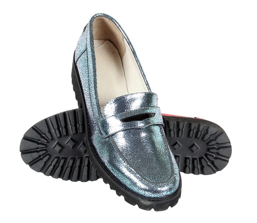 Women&#39;s shoes, genuine leather metallic<G7764>
