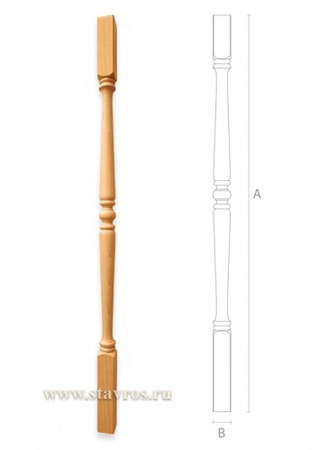 Turned wood baluster