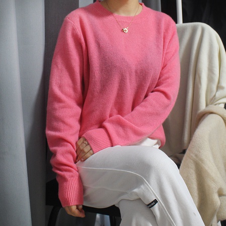 Kaschmirpullover Damen 100 reiner Kaschmirpullover Herbst und Winter Strickboden Pullover Rundhals Pullover lockerer Pullover dünn