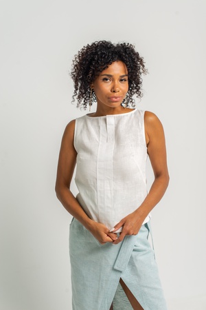 Лето'20 / льняной топ без рукавов