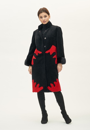 Ceket kadın Silverfox model 806 Siyah trim kürk vizon