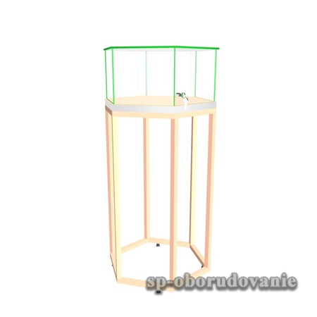 Витрина ювелирная шестигранная (низкая)