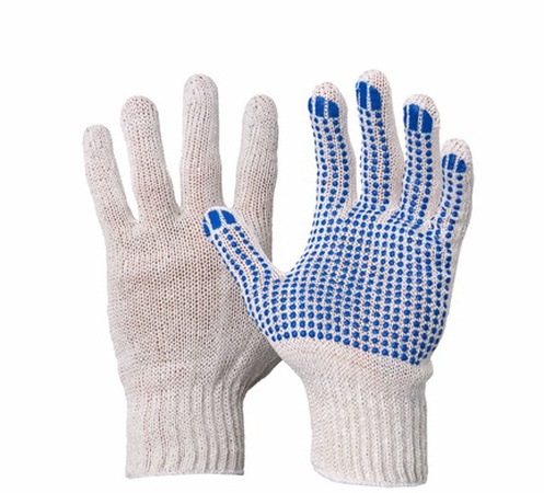ПЕРЧАТКИ 3-НИТКА БЕЛЫЕ | ПВХ ТОЧКА