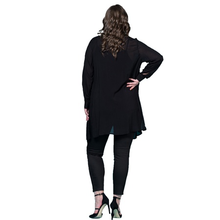 Куртка вуаль большого размера с воротником