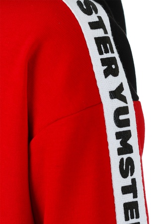 Hoodie red-black with tape Yumster YC.02.07.002