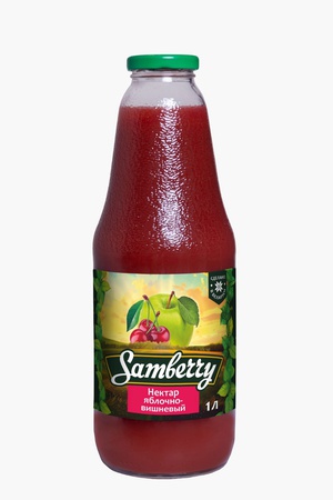 Apple-peach juice with direct-pressed pulp