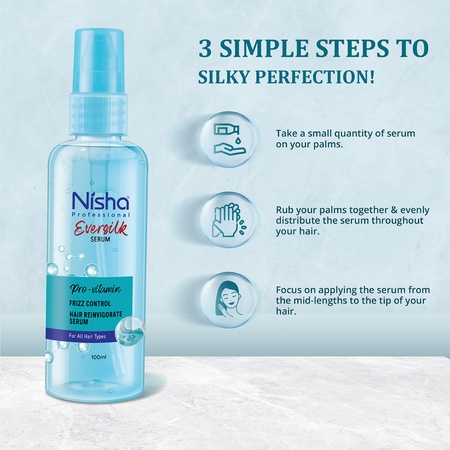 Nisha Pro Vitamin Eversilk Hair Serum, Man and Women, All Hair Types, 3.38 fl oz