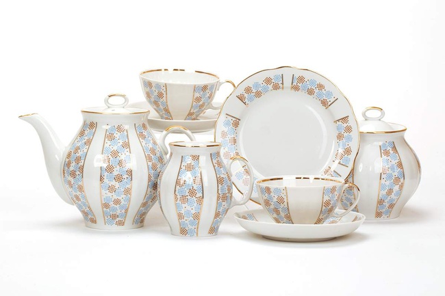 Сервиз чайный 21 предм. Белый лебедь Конфети