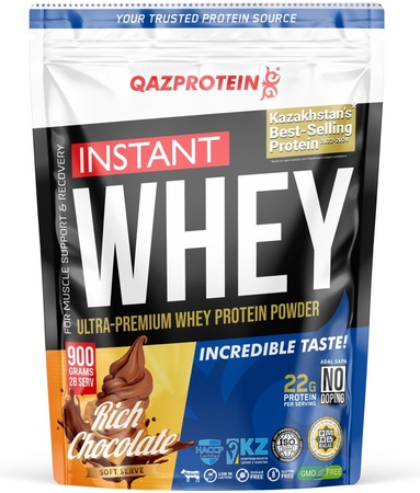 Протеин сывороточный Qazprotein 100% Instant WHEY, Шоколадное мороженое, 900 грамм