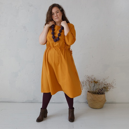 Платье на кулиске Горчичное