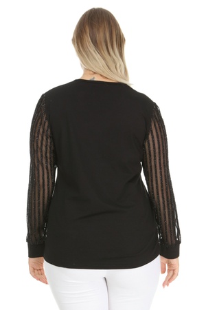 БЛУЗКА С ДЕТАЛЬНЫМ РУКАВОМ С КРУЖЕВОМ