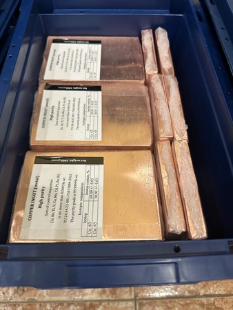 Медные слитки высокой чистоты 99,9999 %