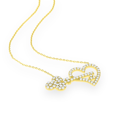 Ожерелье с сердечком Even & Pétra с камнем из 14-каратного золота