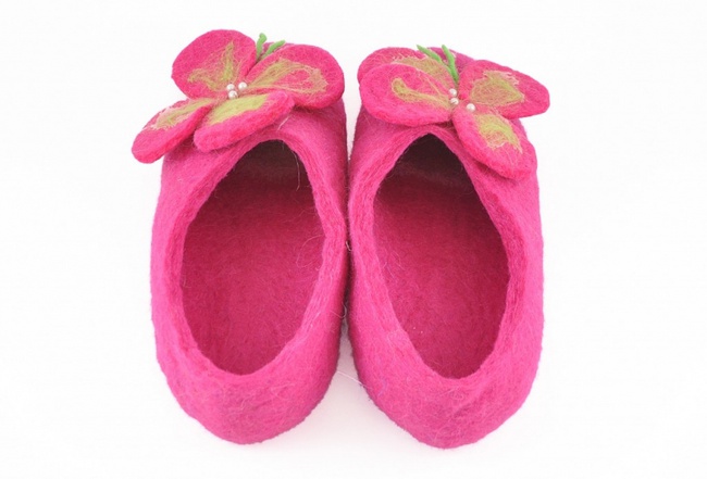 Keçe terlik &quot;Çiçek&quot;