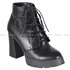 Ankle boots 2504 black, genuine leather, bike