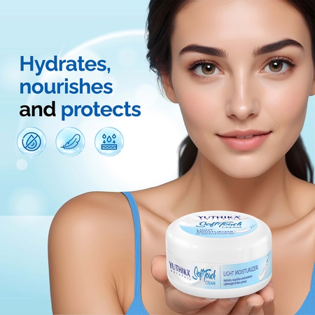 Yuthika Light Moisturizer Cream | Non-Sticky & Deep Nourishment | For Face, Hand & Body | Glycerin, Shea Butter & Vitamin E (500g)