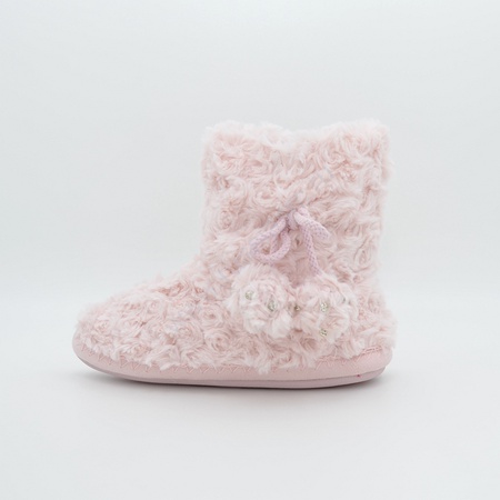 Угги с плюшевыми помпонами, камнями L-316