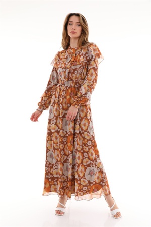 Женское летнее шифоновое платье с цветочным узором - Hijab Clothing