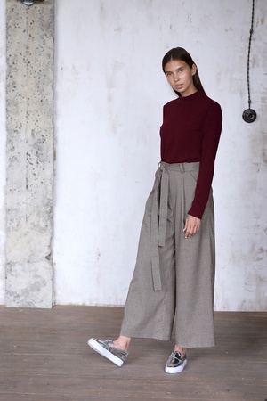 Брюки широкие с принтом клетка