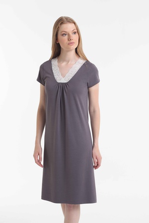 Night Dress% 48 cotton /% 48 modal /% 4 elasten women's indoor clothing
