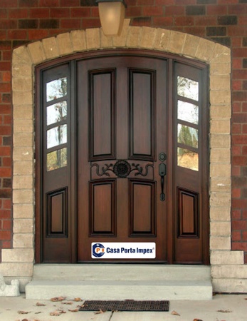 Steel security door & wooden door with frame