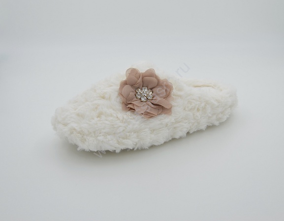 Тапочки с шифоновым цветком L-301