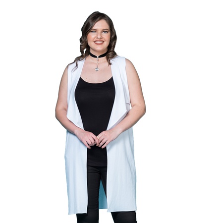 Креповая жилетка большого размера