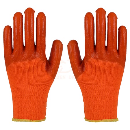 Перчатки против масла из ПВХ, покрытие полиэстер на ладони и пальцах