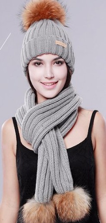 Bayan şapka + atkı: set