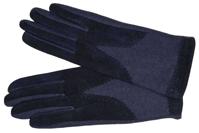 Итальянские трикотажные шерстяные женские перчатки с натуральной замшей