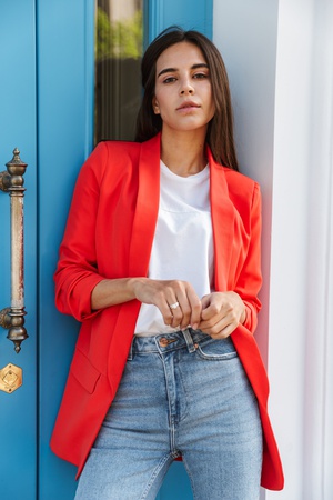 Kısa kollu kadın blazer