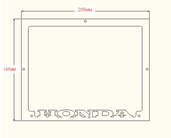 Рамка для номера мотоцикла Honda