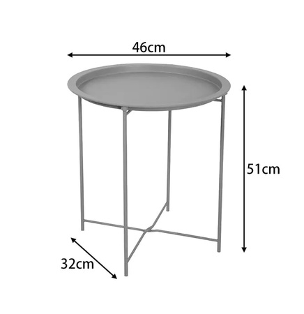 Round Foldable Metal Coffee Table