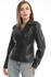 Arms Studded Women Leather Jacket (Slim Fit)