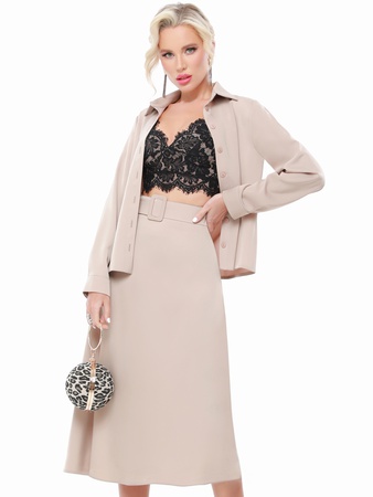 Офисный летний костюм с юбкой