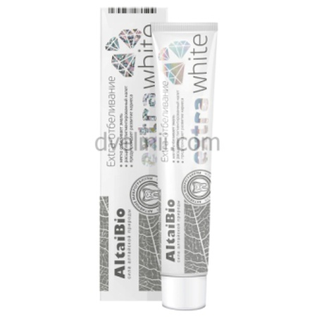 Зубная паста с активными микрогранулами AltaiBio «Экстра отбеливание», 75 мл.