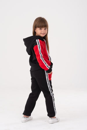 Hoodie red-black with tape Yumster YC.02.07.002