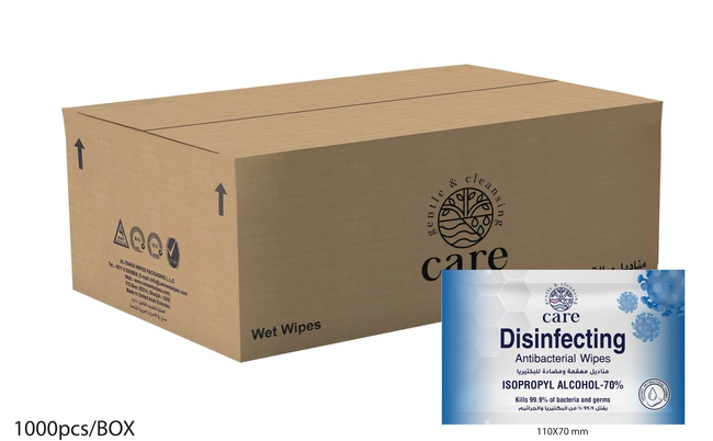 CARE消毒/抗菌湿巾-70％IPA 1000Pcs /盒