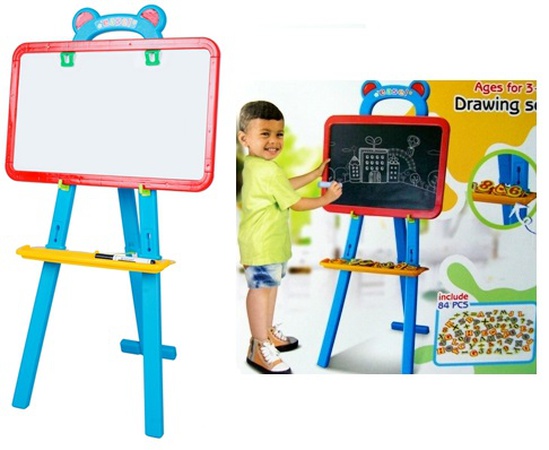 Мольберт 2-х сторонний с англ. буквами в коробке