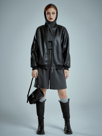 Бомбер из эко-кожи К-176